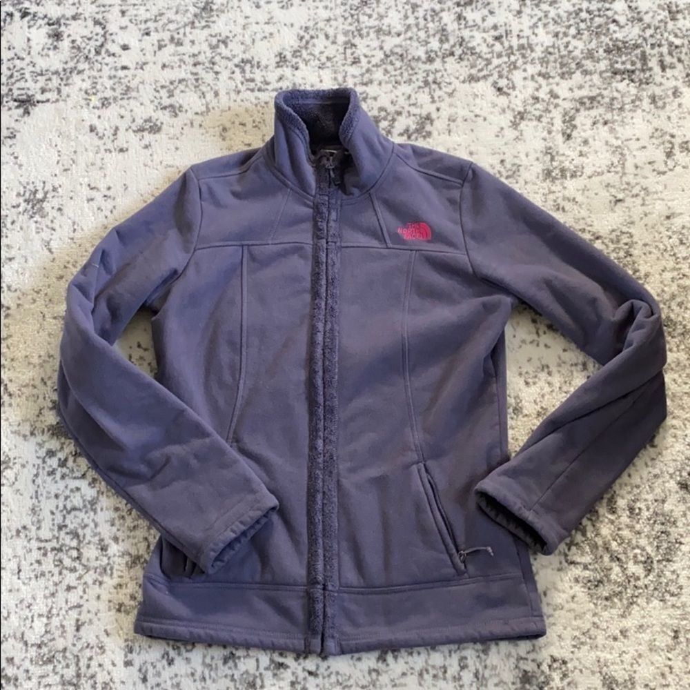 The North Face full zip fleece jacket size S GUC cozy warm purple